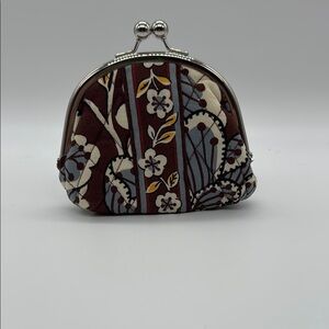 Vera Bradley Slate Blooms Double Kisslock Change Purse